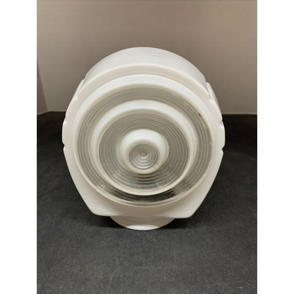 Vintage Art Deco White Clear Glass Bathroom Wall Sconce Light Shade Replacement